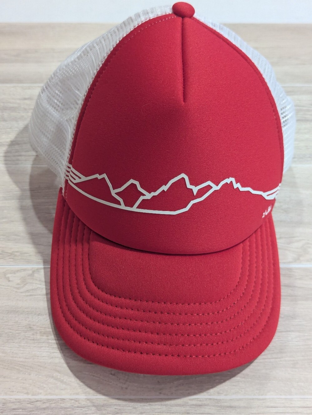 STIO Red White Teton Elevation Graphic Mesh Adjustible Trucker Hat *NWOT